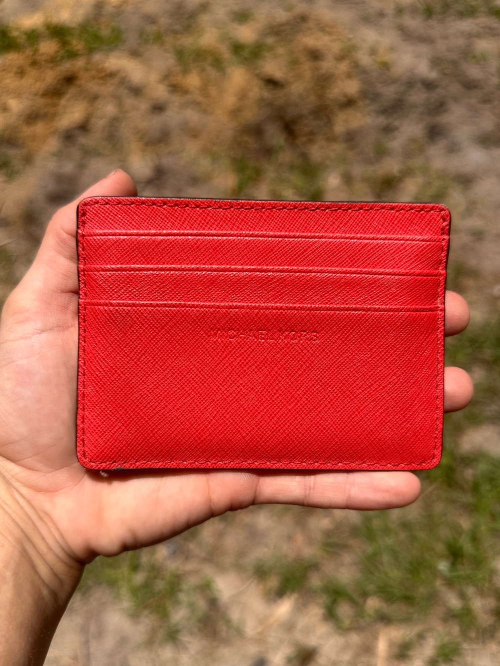Michael Kors Red Leather Card Case wallet